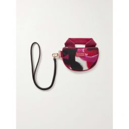 AZ FACTORY + Sheltersuit leather-trimmed printed satin pouch