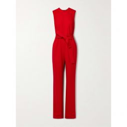 ADAM LIPPES Belted wool-crepe jumpsuit