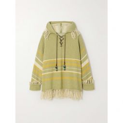 FORTELA Fern fringed striped wool-blend hoodie