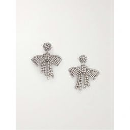 OSCAR DE LA RENTA Silver-tone crystal earrings