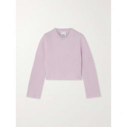 ALLUDE Cropped ribbed wool and cashmere-blend sweater
