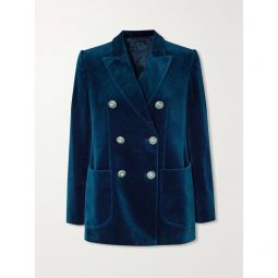 FORTELA Brandy double-breasted cotton-velvet blazer