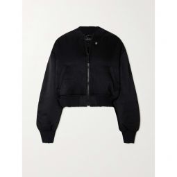 ACNE STUDIOS Embroidered ruched satin bomber jacket