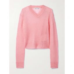 ACNE STUDIOS Cropped open-knit mohair-blend sweater