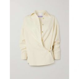 CONNER IVES Wrap-effect cotton anf Lyocell-blend poplin shirt