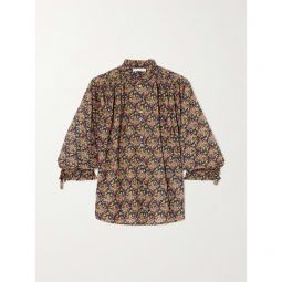 DOEN + NET SUSTAIN ruffled floral-print organic cotton-voile blouse