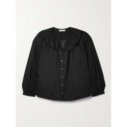 DOEN + NET SUSTAIN Jana ruffled crochet-trimmed organic cotton-voile blouse