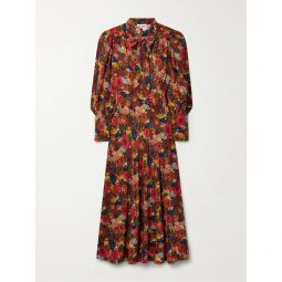 DOEN Blossom pussy-bow floral-print silk-crepe maxi dress