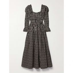 DOEN + NET SUSTAIN Bellamy shirred printed organic cotton-poplin maxi dress