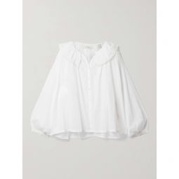 DOEN + NET SUSTAIN Jana ruffled crochet-trimmed organic cotton-voile blouse