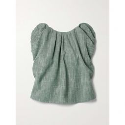 CO Strapless gathered wool-blend top