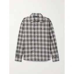 ACNE STUDIOS Appliqued checked cotton-flannel shirt