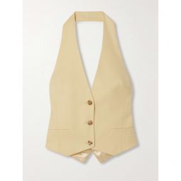 ESSE STUDIOS Delphi satin and wool-blend twill halterneck vest