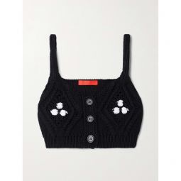 COMMISSION Squad cable-knit cotton bra top