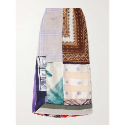 CONNER IVES Reconstituted printed silk-blend pencil skirt