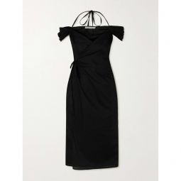 IOANNES Romeo off-the-shoulder cotton wrap dress