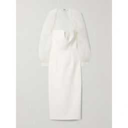 SAFIYAA Catalina convertible stretch-crepe and silk-organza midi dress