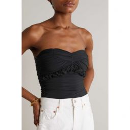 GOLDSIGN Seawall strapless gathered stretch-jersey top