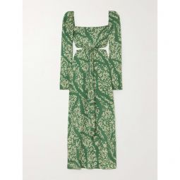 AGUA BY AGUA BENDITA Cuarzo Astro Esmeralda cutout floral-print twill maxi dress