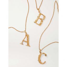 OSCAR DE LA RENTA Letter gold-plated crystal necklace