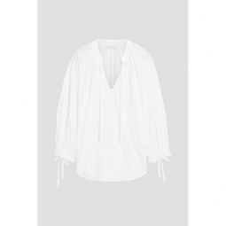 Lucille gathered organic cotton-poplin top