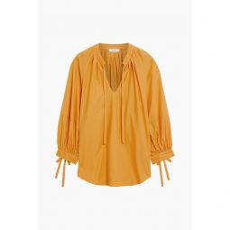 Lucille gathered organic cotton-poplin top