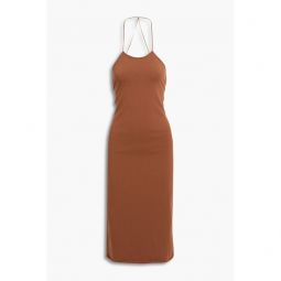 Stretch-jersey halterneck midi dress