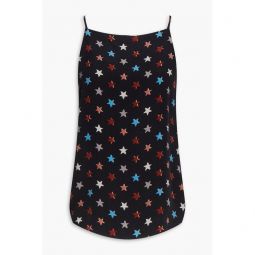 Printed washed-silk camisole