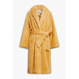 Zoey belted faux shearling coat