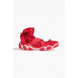 Leather-trimmed neoprene sneakers