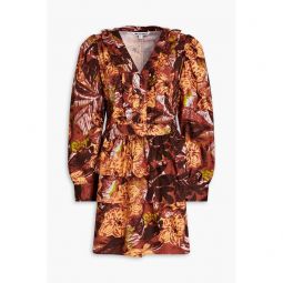Josephina tiered printed cotton mini dress