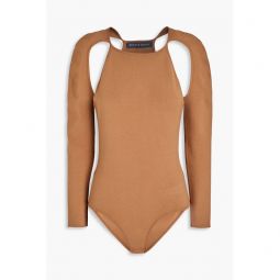 Cutout stretch-knit bodysuit