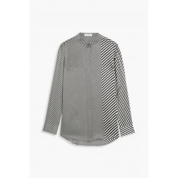 Striped silk-satin shirt