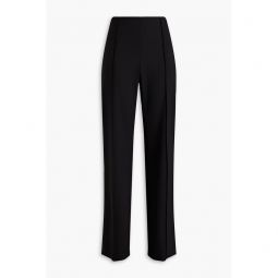 Wool-blend twill straight-leg pants