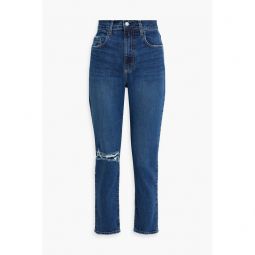Frankie cropped distressed high-rise skinny jeans