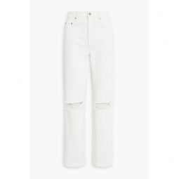 Love distressed high-rise straight-leg jeans