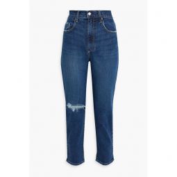 Frankie cropped distressed high-rise slim-leg jeans
