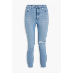 Siren cropped distressed high-rise skinny jeans
