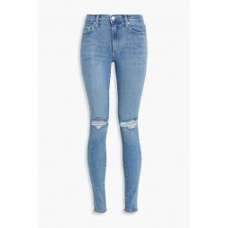 Cult distressed high-rise skinny jeans
