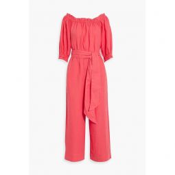 Josepha cropped linen wide-leg jumpsuit