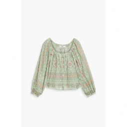Damarre gathered printed cotton top