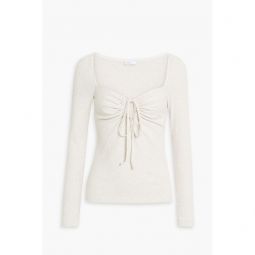 Ruched cutout cotton-jersey top