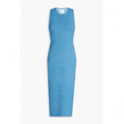 Selene metallic textured-knit midi dress