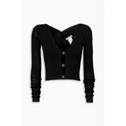 Ribbed-knit cardigan and bra top set
