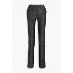Gila silk-blend lame straight-leg pants