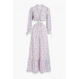 Tanissa cutout floral-print cotton-voile maxi dress