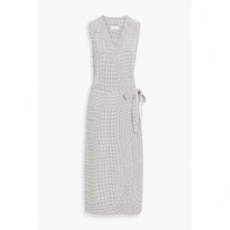 Maovesa polka-dot silk crepe de chine midi wrap dress