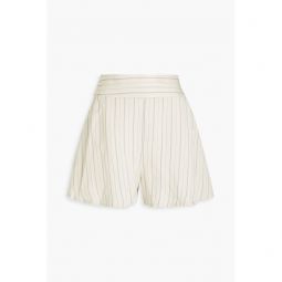 Release pinstriped satin-twill shorts