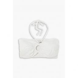 Cyprus cropped linen halterneck top