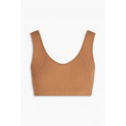 Ribbed-knit bra top